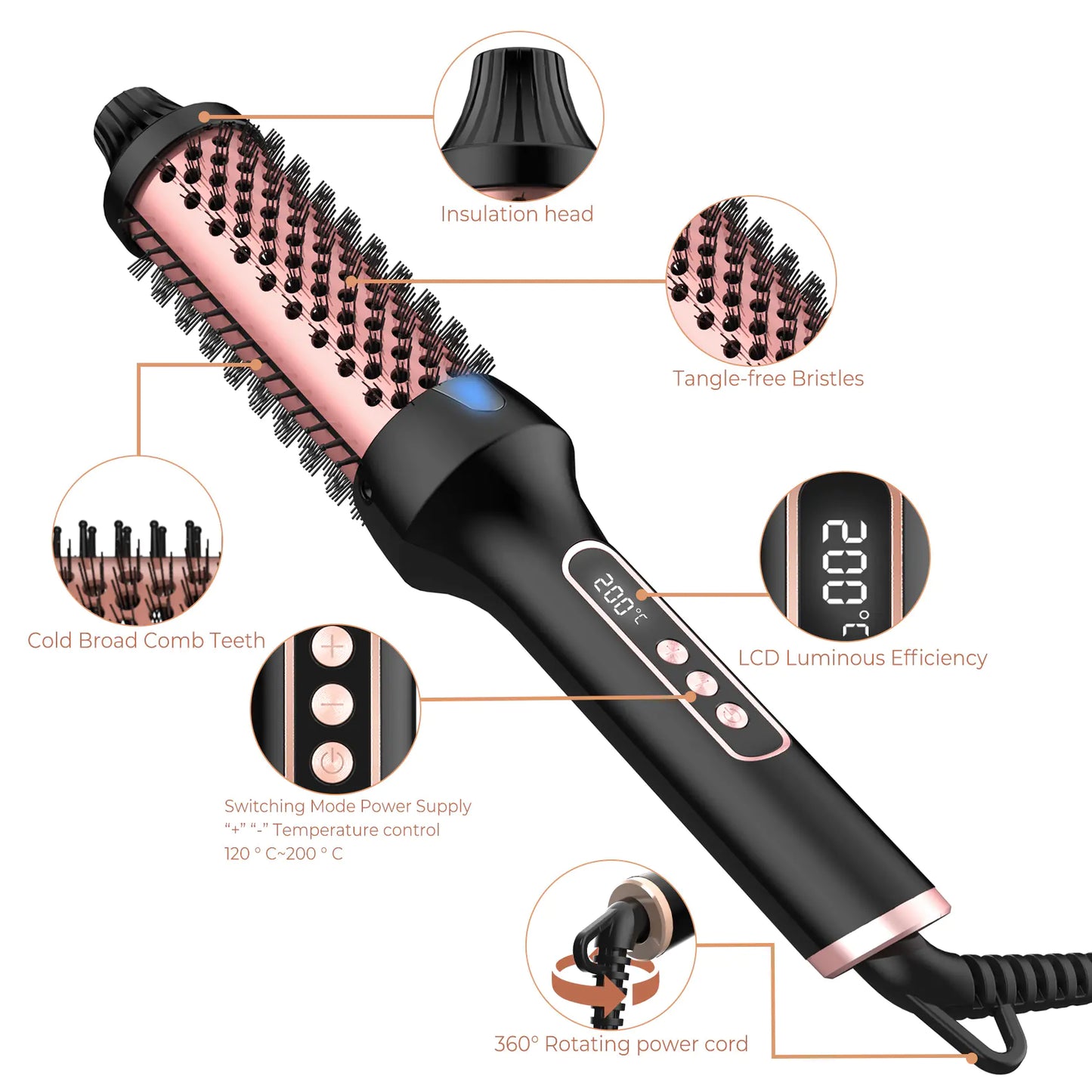 Adjustable Curling Hair Brush
